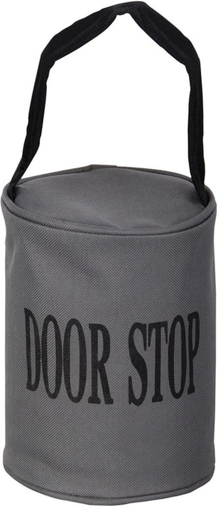 Esschert Design Canvas deurstopper grijs - 1x - met handvat - 16 x 12.5 cm - 2.4 kg