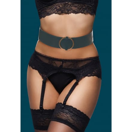 Ouch Halo - Heupriem met bondage ringen - Groen