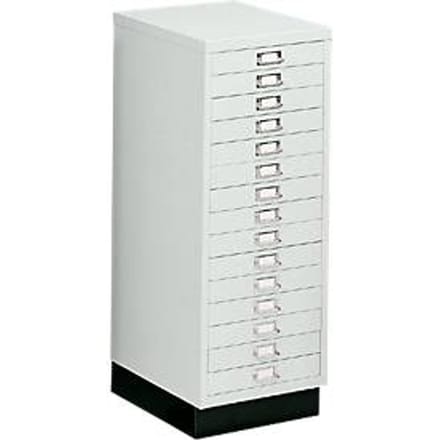 SSI ladekast A3, 15 schuifladen, 940 mm hoog, lichtgrijs