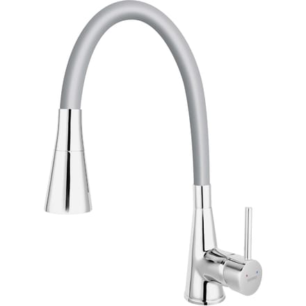 Zumba 2 Keukenkraan  - Flexibele Uitloop - Sproeikop - 44 cm - Silver met Chroom