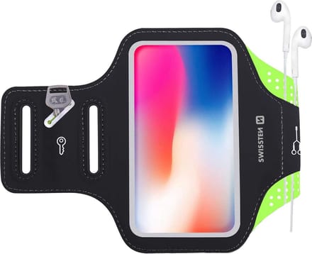 Swissten Hardloop Telefoonhouder t/m 6 inch - Waterdichte Hardloopband - Reflecterende Sportarmband - Groen