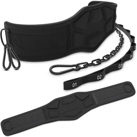 NEOLYMP Dip-gordel met 3 karabijnhaken en ketting voor optrekken en krachttraining
