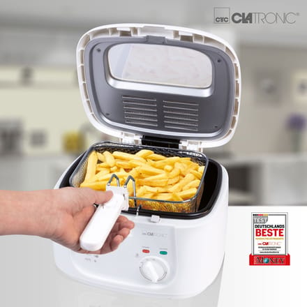 Clatronic FR 3771 Friteuse 2,5 L 1800 W Wit frituurpan