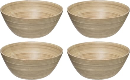 Secret de Gourmet - 8x - Slakom/serveer schaaltjes - bamboe - beige- D17 cm