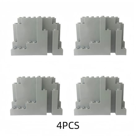 4 pièces Montagnes Collines Blocs de Construction Jouets DIY Accessoires MOC Composants de Base Parcs Sauvages Modèle de Construction Briques gray