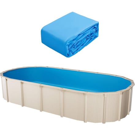 Ovaal Zwembadfolie 16,4x9,8ft Unibead Stijl Zwembadfolie 47in Wandhoogte