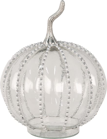 Clayre & Eef Decoratie Pompoen Ø 15x19 cm Transparant Glas Herfst decoratie