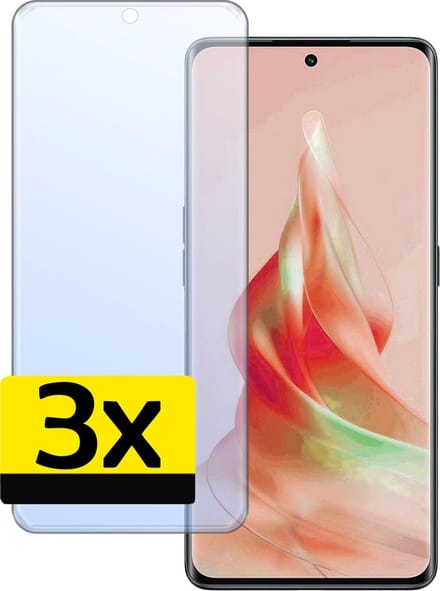 Screenprotector - Geschikt voor OPPO Reno 8T 4G - 3 Stuks - Extra Sterk - Beschermglas - Gehard Glas - Tempered Glass - Screen Protector