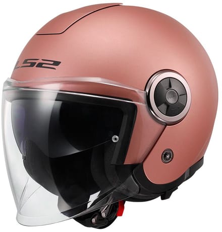 LS2 OF620 Classy Solid Mat Goud Roze Jethelm - Helm