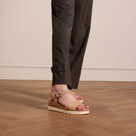 No Stress - Dames - Beige suède sandalen - Maat 41
