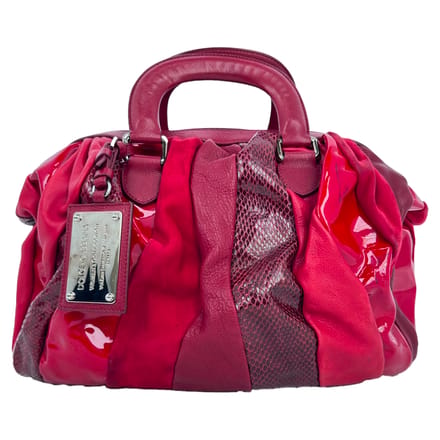Dolce & Gabbana Handtas met Slangehuidaccent in Bordeau lederen