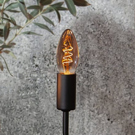 Kaarslamp - E14 - 3W - Super Warm Wit <2200K - Filament - Rookglas