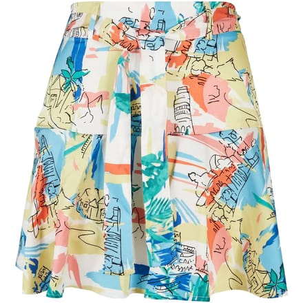 Urban Classics - AOP Satin Mini Skirt softyellowvacation Korte rok - XL - Multicolours