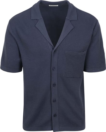 KnowledgeCotton Apparel Knitted Top Donkerblauw - Maat XL - Heren