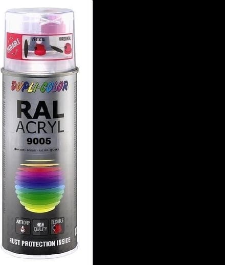 Motip Dupli-Color Spuitbus Acryl Mat - RAL 9005 Blank Aluminium