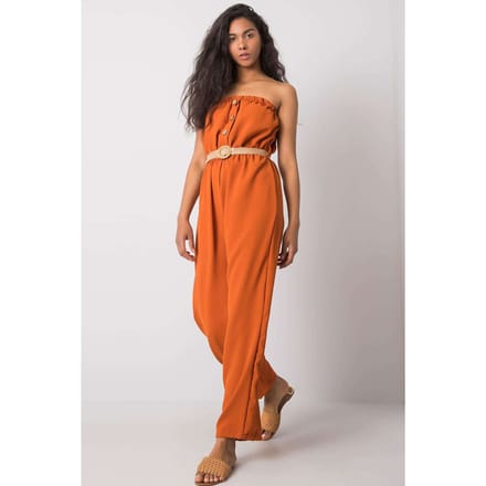 Sienna Bandeau Jumpsuit - Orange / S