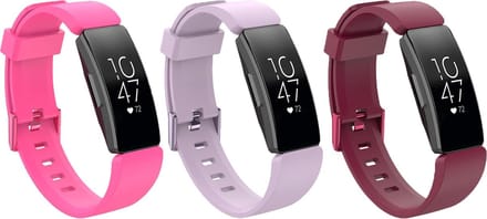 KELERINO. Siliconen bandjes geschikt voor Fitbit Inspire (HR) - 3-pack - Large