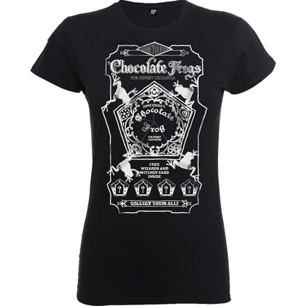 Harry Potter Honeydukes Chocolate Frogs Dames T-shirt - Zwart/Wit - M
