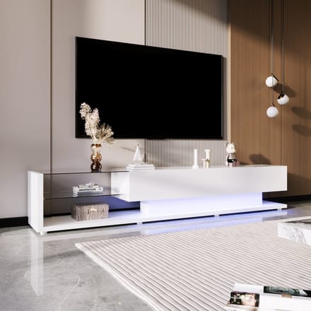 REDOM - TV-meubel - hoogglans afwerking - met lades - 170 x 36 x 38H(cm) Wit