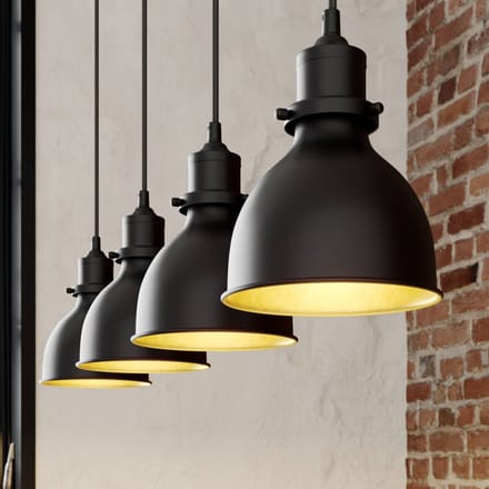 Lindby - hanglamp - 4lichts - Metaal - H: 20 cm - E27 - zwart, goud