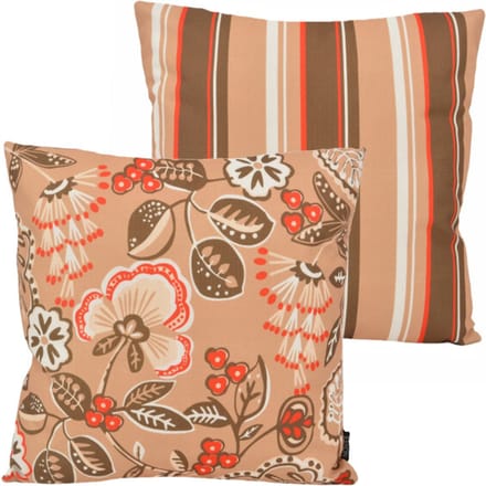 NOVÉE Sierkussen flower / stripe beige outdoor | 45 x 45 cm | katoen