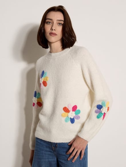 Petal bloemen trui