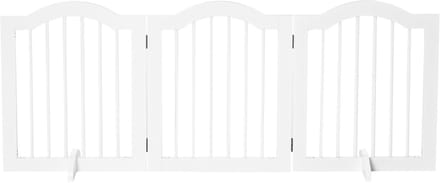 PawHut Hondenhekje - 3-delig - 154,5 x 29,5 x 61 cm - Opvouwbaar - MDF - Wit