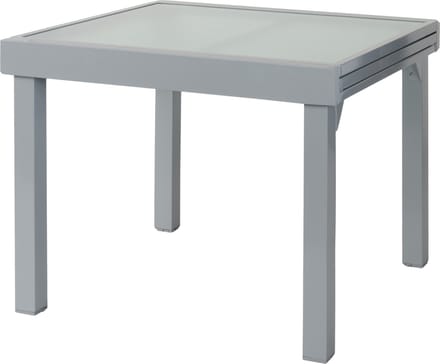 ib style Diplomat Tuintafel - Uitschuifbare tafel - Glasplaat - 90-180 cm - Zilver