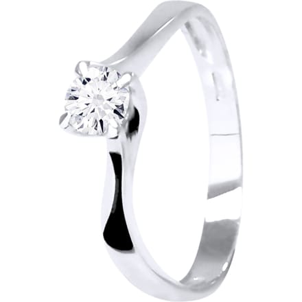 Solitaire Diamond 0,30 Cts 4 Claws White Gold 18 Karaat
