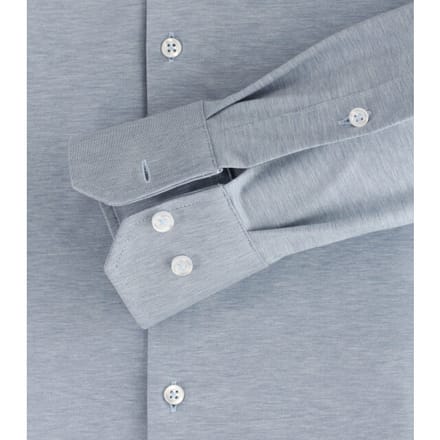 VENTI modern fit overhemd - jersey - blauw - Strijkvriendelijk - Boordmaat: 42