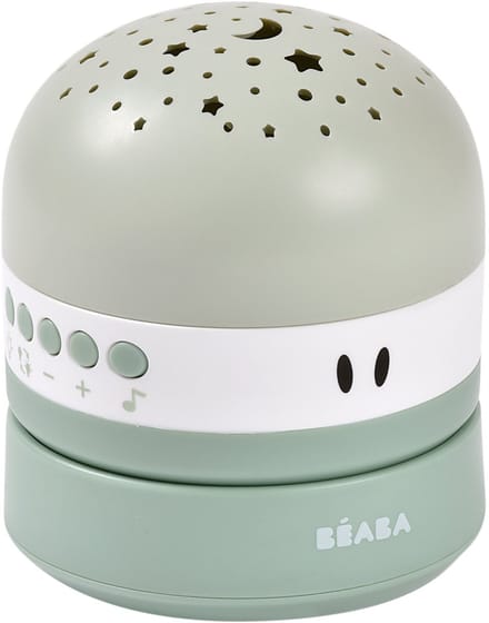 Béaba Pixie Projector Nachtlamp – Slaaphulp met Sterrenhemelprojectie, Witte Ruis & Huilsensor – Tot 100u Batterij – Compact & Draagbaa