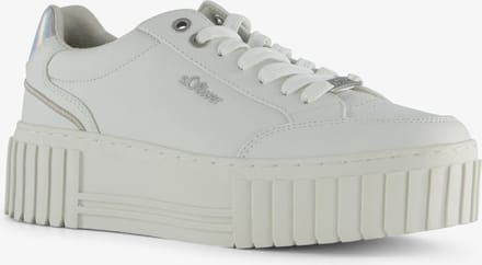 s.Oliver dames sneakers met plateauzolen wit - Maat 41 - Uitneembare zool
