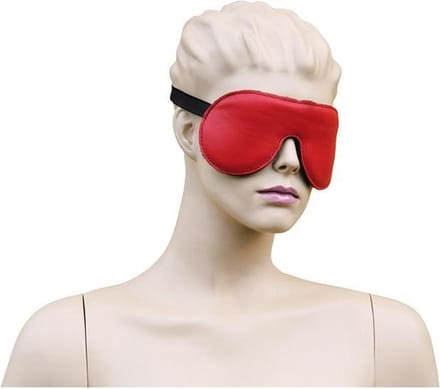 Leren Gevoerde Blinddoek - rood