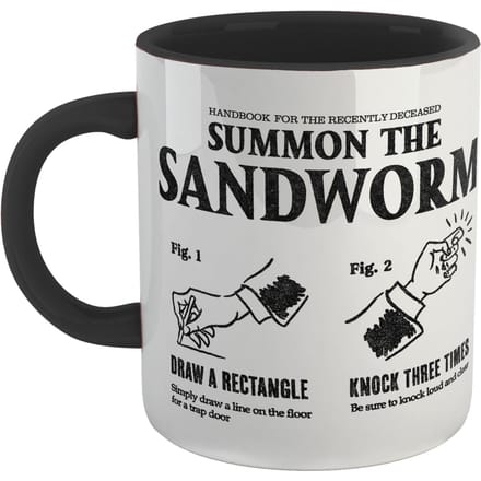 Beetlejuice Sandworm Instructional Mug - Black