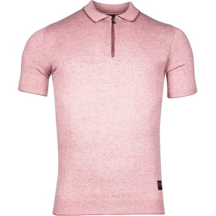 Giordano Polo Enzo Knitted Melange Zip Collar Rood / male