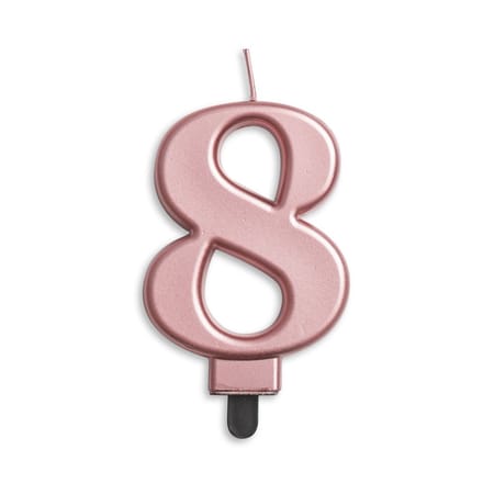 Wefiesta Verjaardagskaars Cijfer 8 Wax 7,8 Cm Roségoud