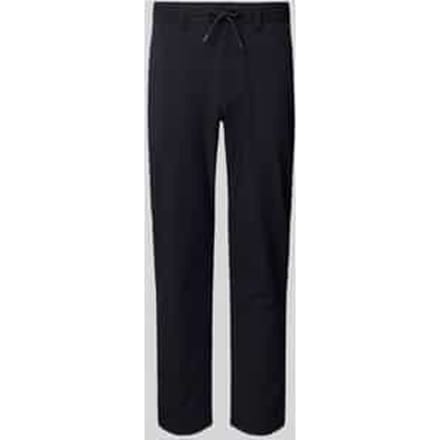 tapered fit stoffen broek met tunnelkoord