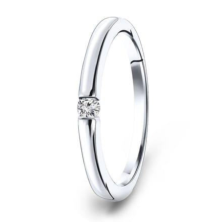 Miore Pure Ring Dames - 14 Karaat Witgoud - Met Diamanten - Handgemaakt - Maat 50