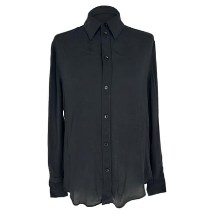 Celine blouse met lange mouwen en knoopsluiting in zwart acetaat