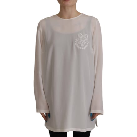 Dolce Gabbana Zijden Blouse Lange Mouwen Ronde Hals