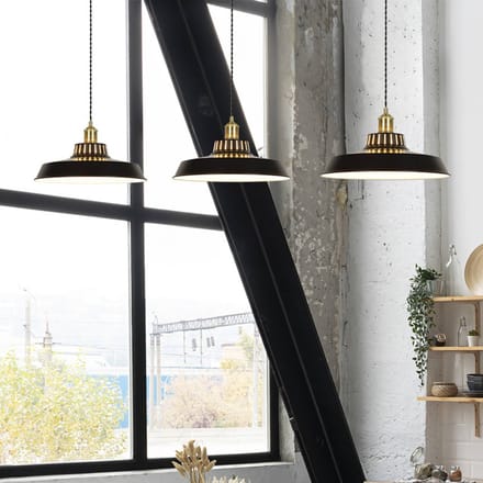 COREP Hanglamp Thelma, matzwart, Ø 38 cm, metaal