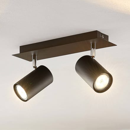 Lindby - buitenspot - 2lichts - Metaal - H: 16.5 cm - GU10 - zwart