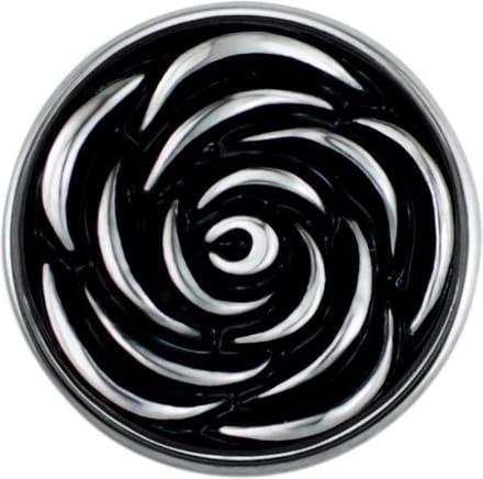 Quiges - Drukknoop Mini 12mm Roos met Emaille Zwart - EBCMK052