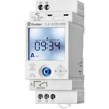 Finder 12.61.8.230.0000 Schakelklok voor DIN-rails 12.61.8.230.0000 230 V/DC, 230 V/AC Weekprogramma