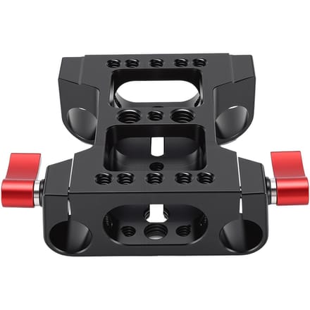 Camera Basisplaat met 15mm Rod Rail Klem Aluminium Legering Multifunctionele Statief Basisplaat voor Camera Video Rig black