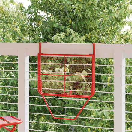 vidaXL - Balkontafel - 60x40 - cm - staal - rood