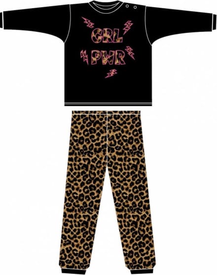 Fun2Wear - Pyjama Girl Power - Zwart - Maat 92 -