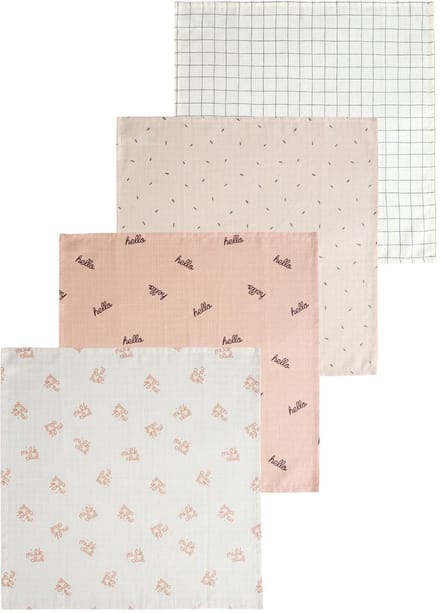 Next - Pasgeboren unisex - Set van 4 babymousseline-doekjes - Crème