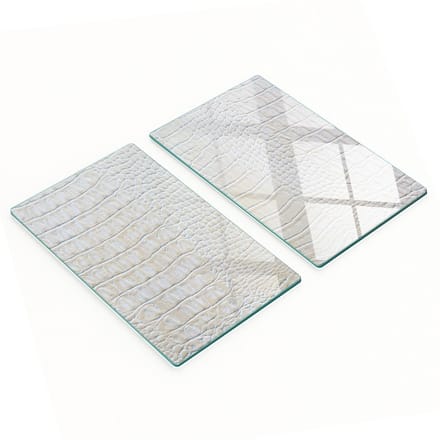 Glazen snijplanken met krokodillenprint, 2x30x52 cm