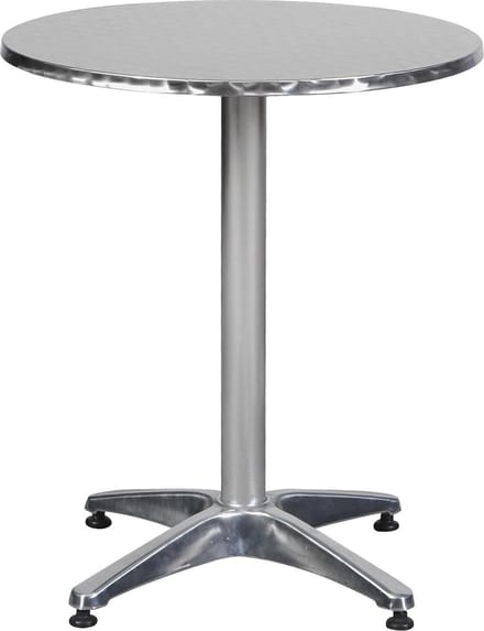 Akur terrasmeubel terrastafel, Ø60 cm in hoogte verstelbaar aluminium look.